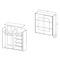 180 cm Schwebetuerenschrank Mezzo