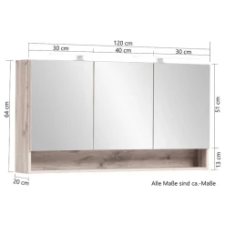 120 cm Spiegelschrank Vressa