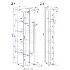 Aktenordnerschrank 4-teilig Uzniana