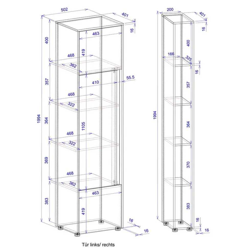 Aktenschrank mit Regal Rascian
