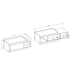 Ausziehbarer Couchtisch Prismo
