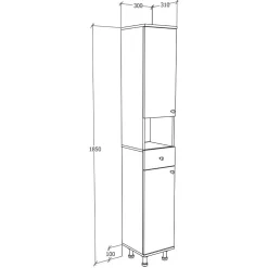 Badezimmer Hochschrank Roselina