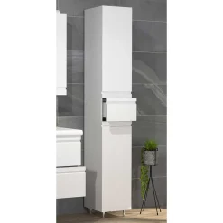 Badezimmer Hochschrank weiß Valtte