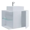 Badezimmer Schrank weiß Pseidoca