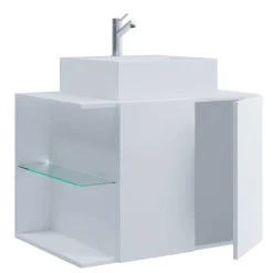 Badezimmer Schrank weiß Pseidoca