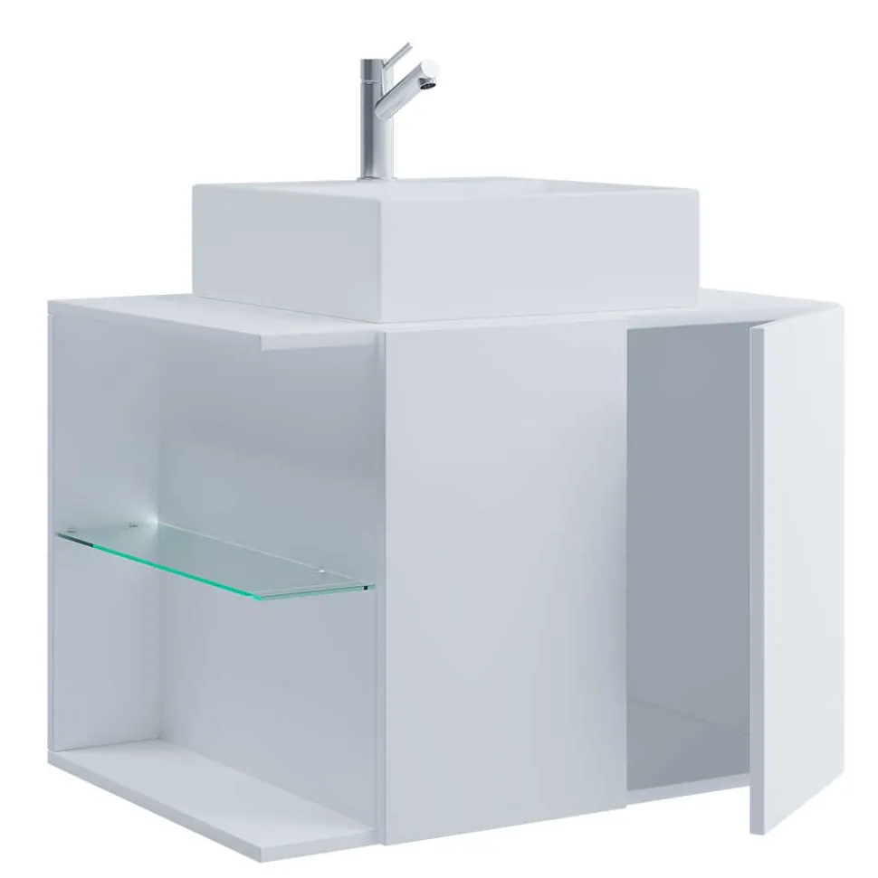 Badezimmer Schrank weiß Pseidoca