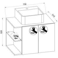 Badezimmer Schrank weiß Pseidoca