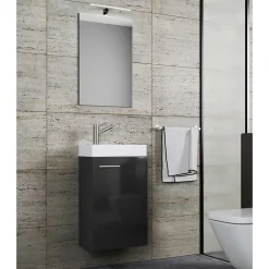 Badezimmermöbel Set in Schwarz Emlina