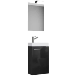 Badezimmermöbel Set in Schwarz Emlina
