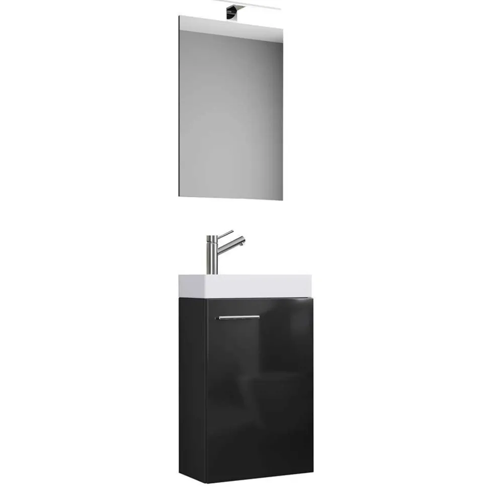Badezimmermöbel Set in Schwarz Emlina
