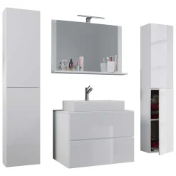 Badezimmermöbelset weiß modern Lorencia
