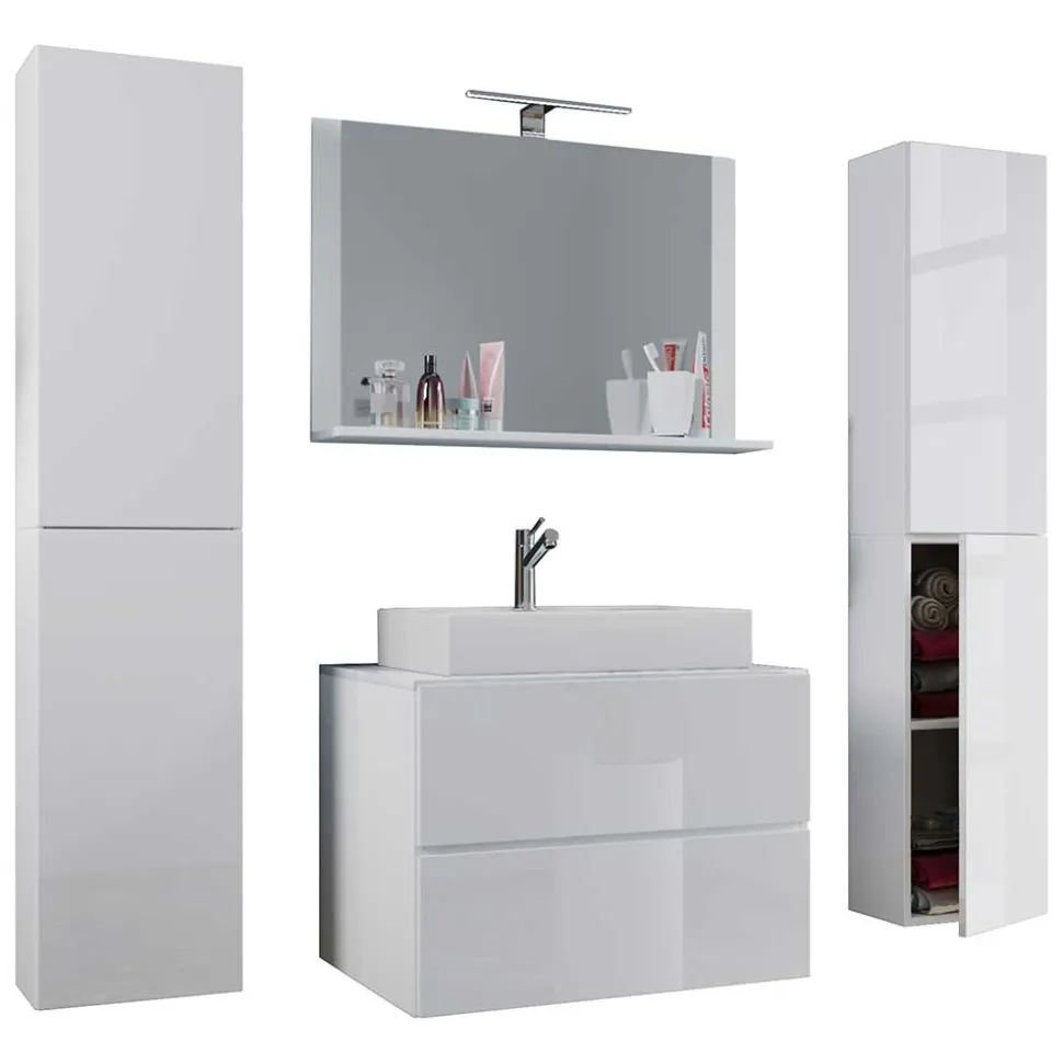 Badezimmermöbelset weiß modern Lorencia