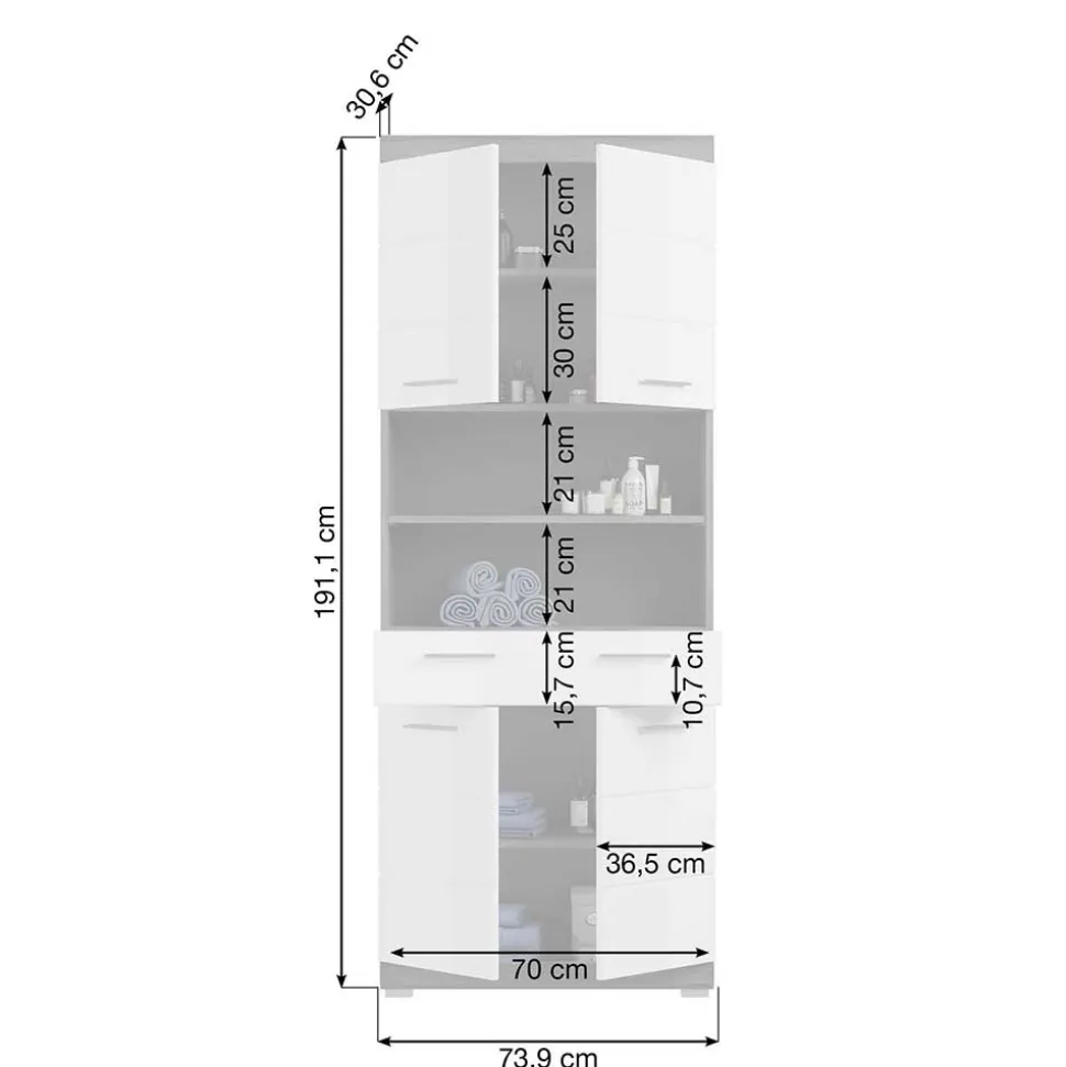 Badezimmermidischrank Hayoran