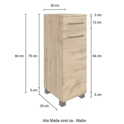 Badezimmerschrank schmal Longos