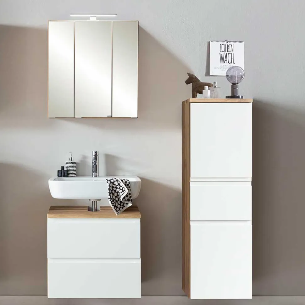 Badezimmerset mit Spiegelschrank Lactona