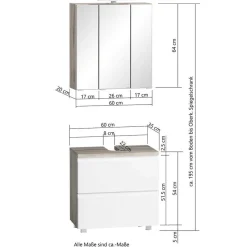 Badezimmerset mit Spiegelschrank Lactona