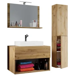 Badmöbel Set Holzoptik Cudalo