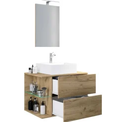 Badmöbel Set Holzoptik Viramiru