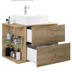 Badmöbel Set Holzoptik Viramiru