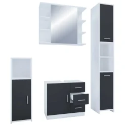 Badmöbel Set schwarz weiß Panales