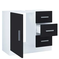 Badmöbel Set schwarz weiß Panales