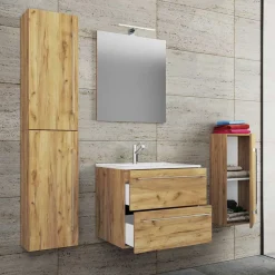 Badmöbel-Set Holzoptik Enlino