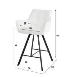 Barhocker mit Lehne Brasatura