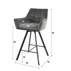 Barstuhl Samt Giralva