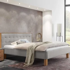 Bett Grau Eiche Bianco Avelinos