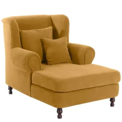 Bigsessel gelb Velours Sylvie