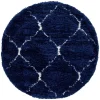 Blauer Langflor Teppich Russell
