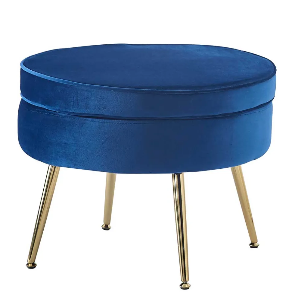 Blauer Polsterhocker Cow