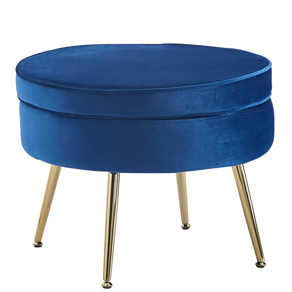 Blauer Polsterhocker Cow