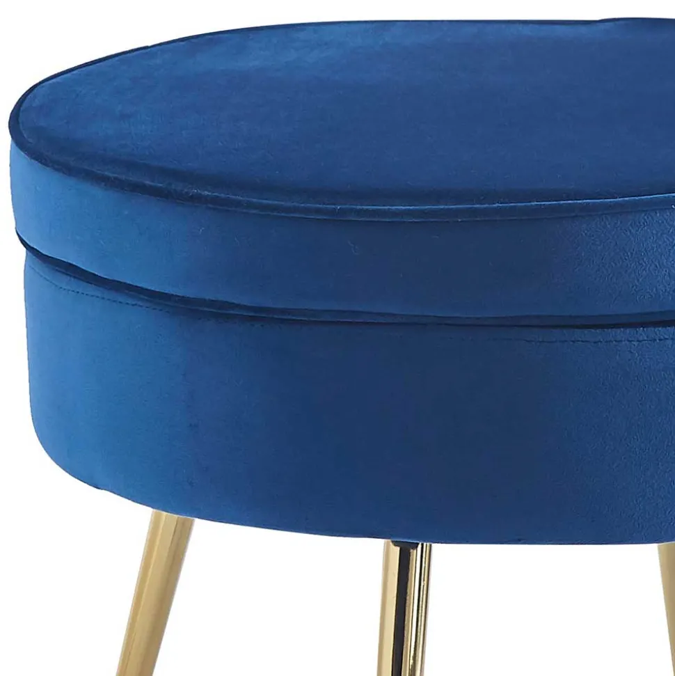 Blauer Polsterhocker Cow