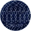 Blauer Shaggy Teppich Vulin