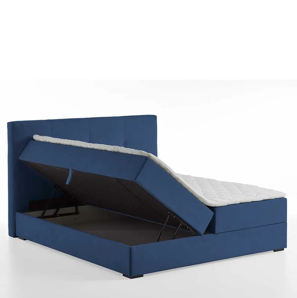 Blaues Boxspringbett Saragoza