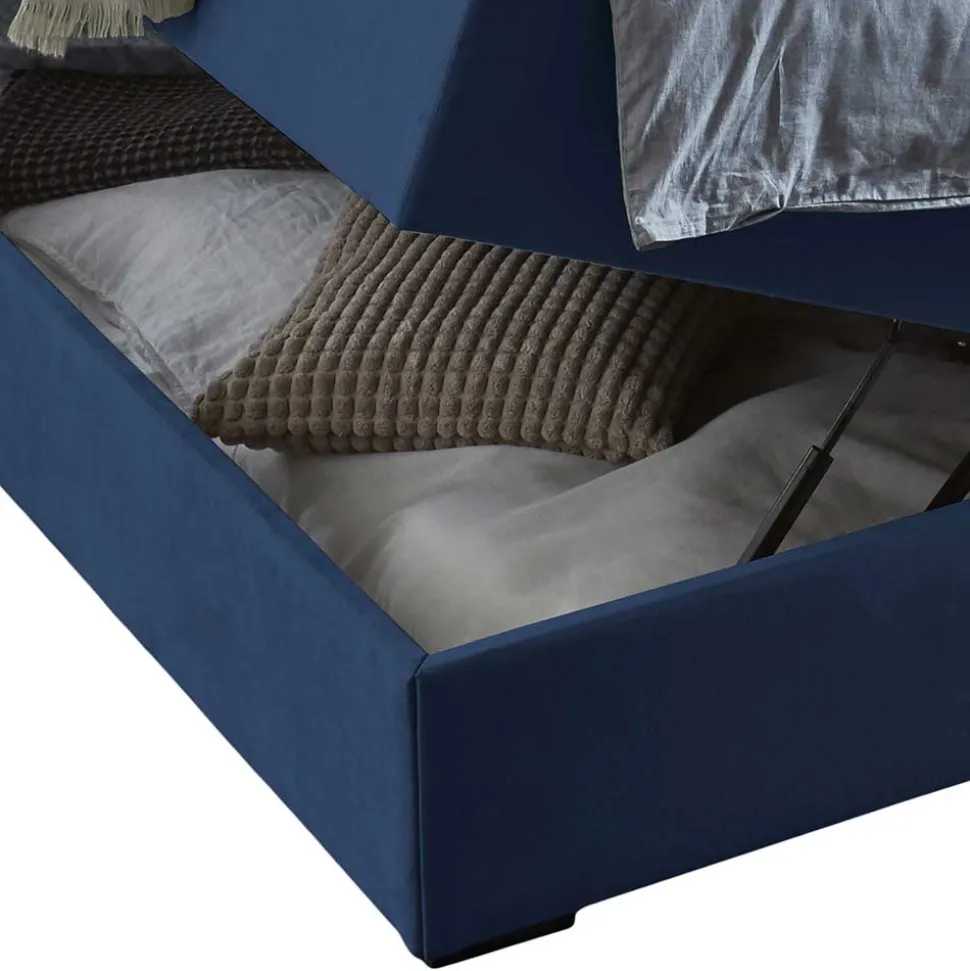 Blaues Boxspringbett Saragoza