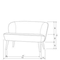 Boucle Zweisitzer Sofa Pididos