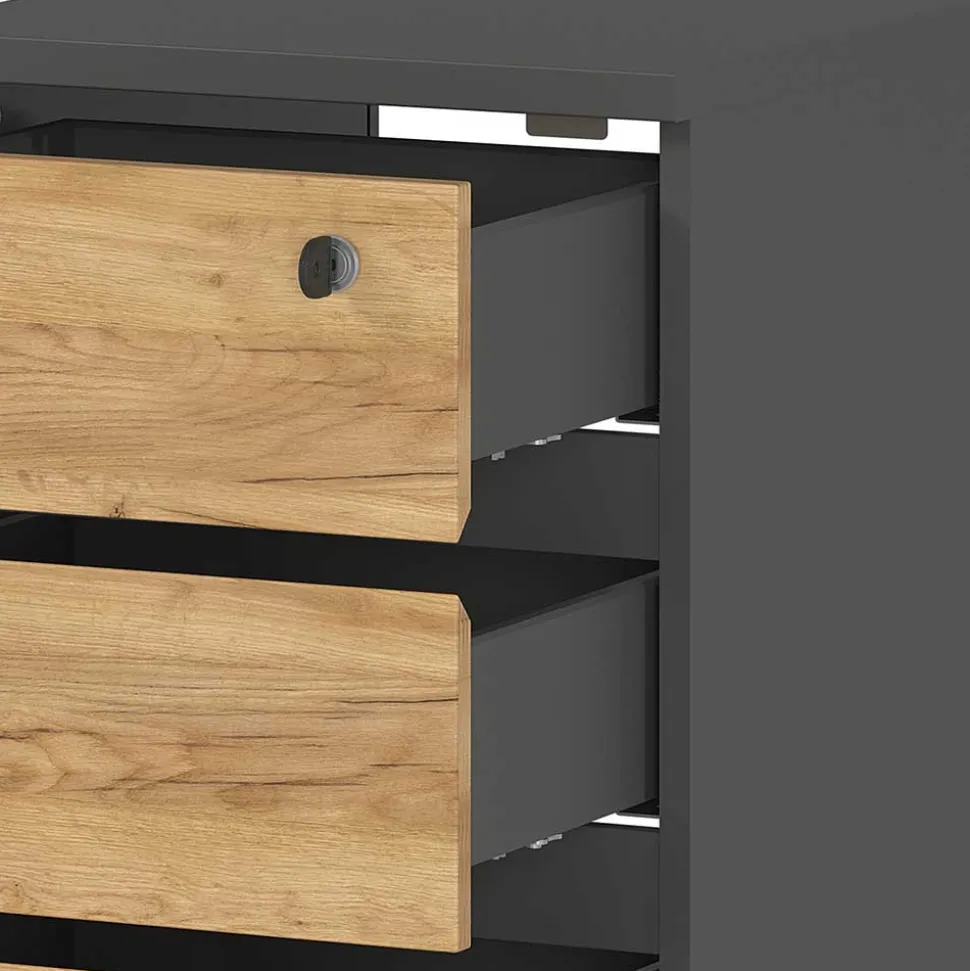 Bürotisch mit Rollcontainer Charin