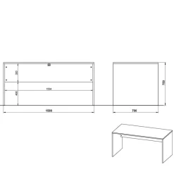 Bürotisch mit Rollcontainer Charin