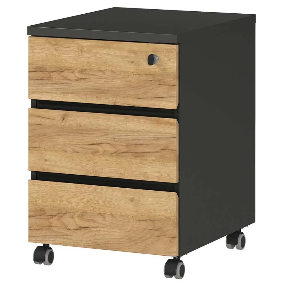 Bürotisch mit Rollcontainer Charin