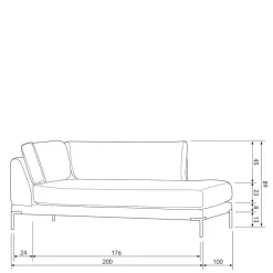 Chaiselongue Lehne links Rio