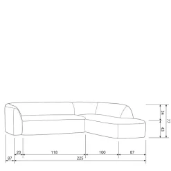 Chenille Ecksofa Peggy