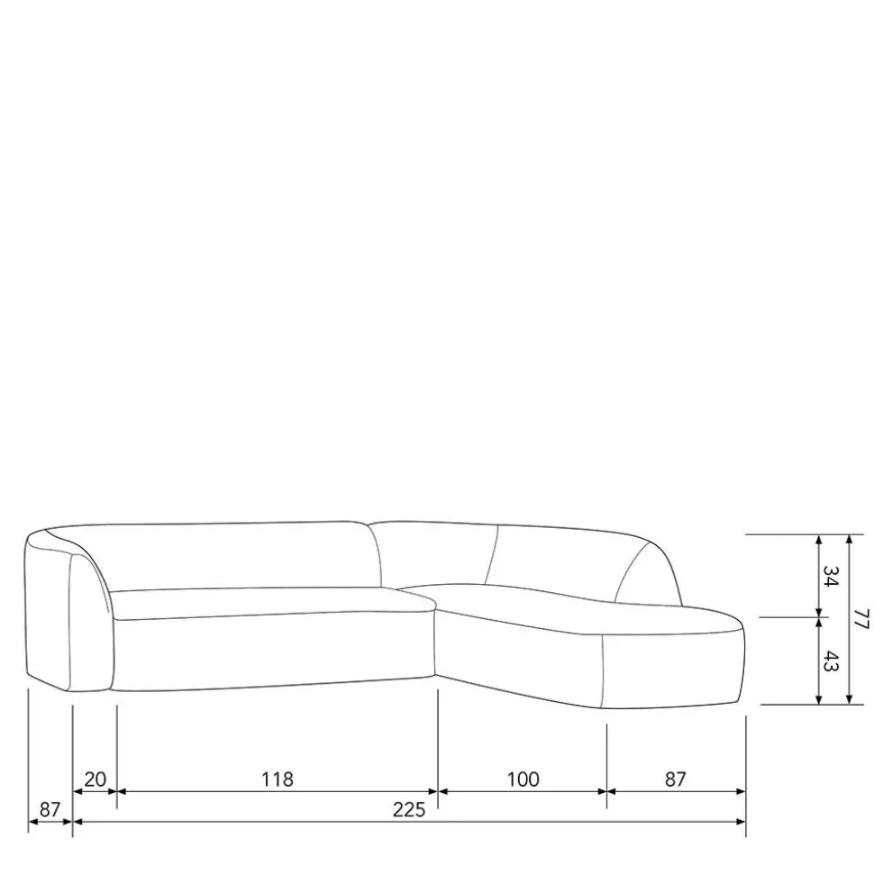 Chenille Ecksofa Peggy