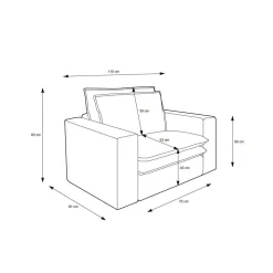 Cord Sessel und Hocker Mejan