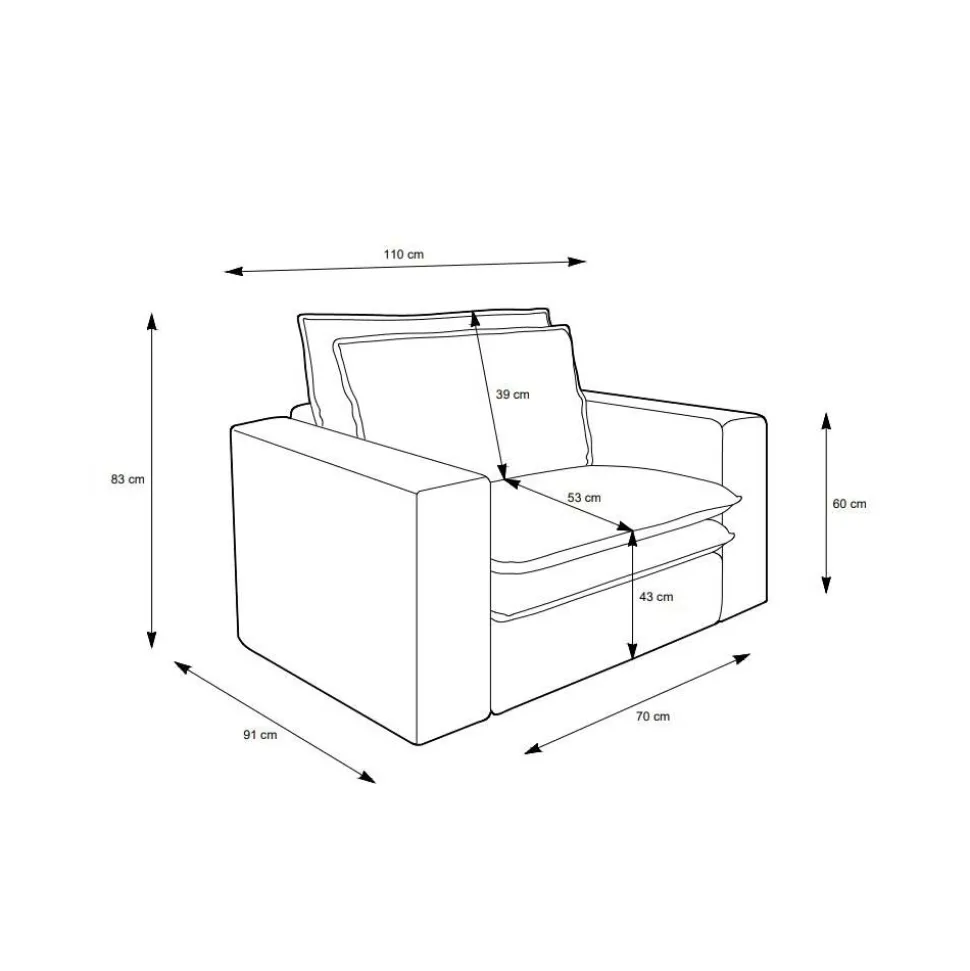 Cord Sessel und Hocker Mejan
