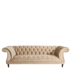 Couch Samtvelours Beige Segin