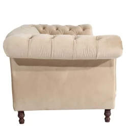 Couch Samtvelours Beige Segin