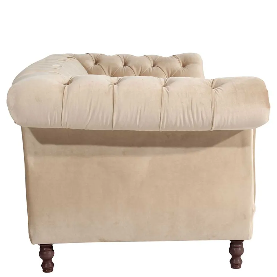 Couch Samtvelours Beige Segin