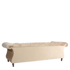 Couch Samtvelours Beige Segin
